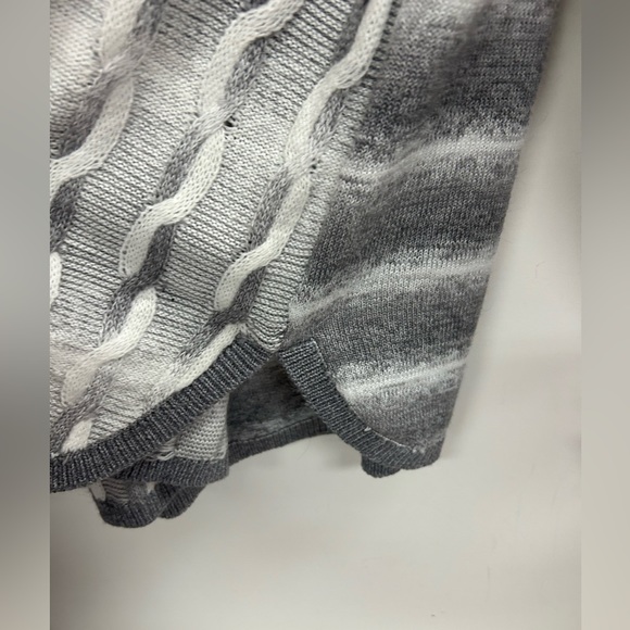 NWOT ALFRED DUNNER LIGHT DARK GRAY VINTAGE 1990s CROCHET CABLE KNITTED BEADED 1x - Picture 5 of 6